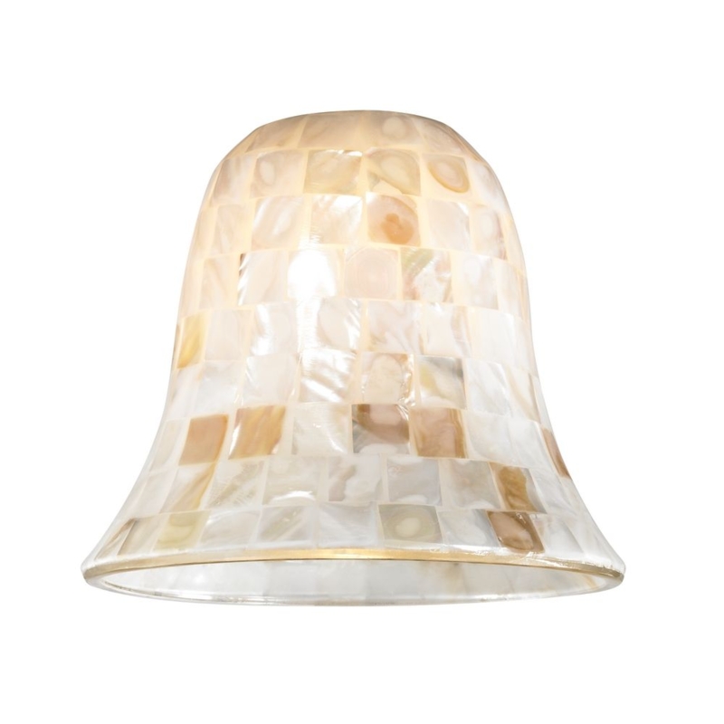 Light Shade: Amber Mosaic Tile Iridescent Bell Artisan Tapered