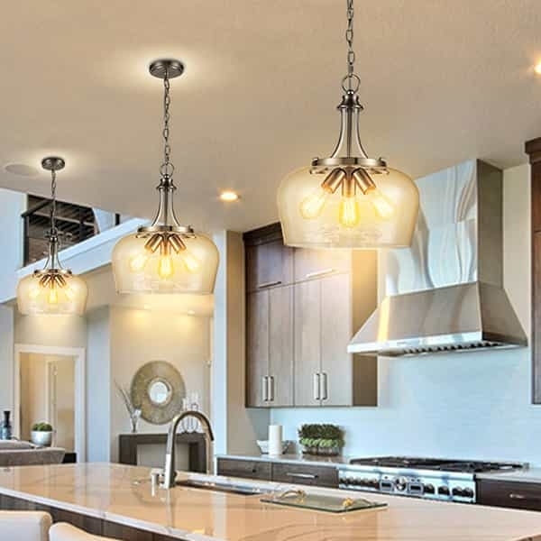 Linear 3-Light Pendant, Clear Tapered Glass, Matte Black