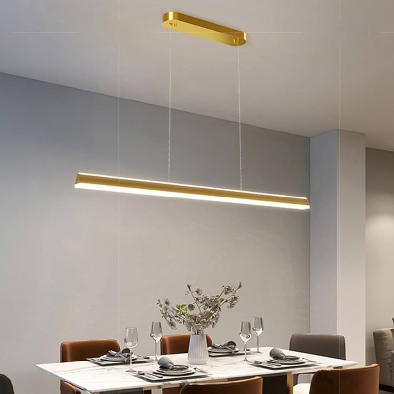 Linear LED Pendant Light Matte Black Gold End Caps Up Down