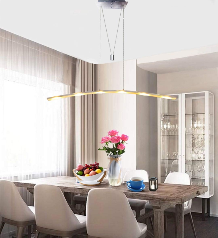 Linear LED Pendant Pulley System Brushed Aluminum Minimalist Ultra Slim.