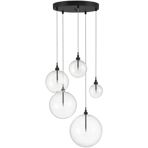 Linear Pendant Light Five-Light Open Cage Industrial Kitchen Fixture