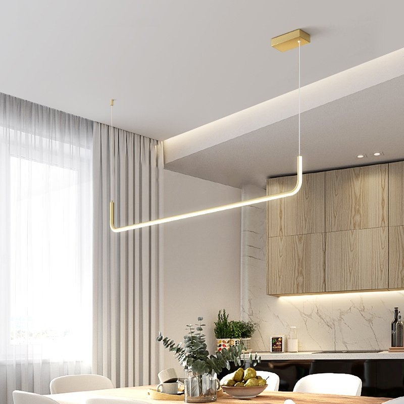 Linear Pendant Light: Integrated LED, Ultra Thin Bar, Minimalist Fixture