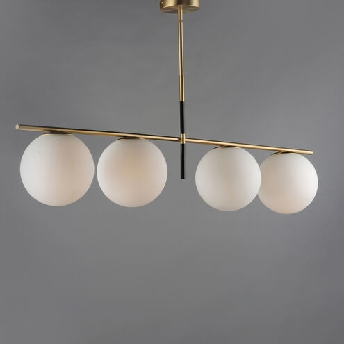 Linear Pendant Light Mixed Metal Satin White Shades Cylindrical
