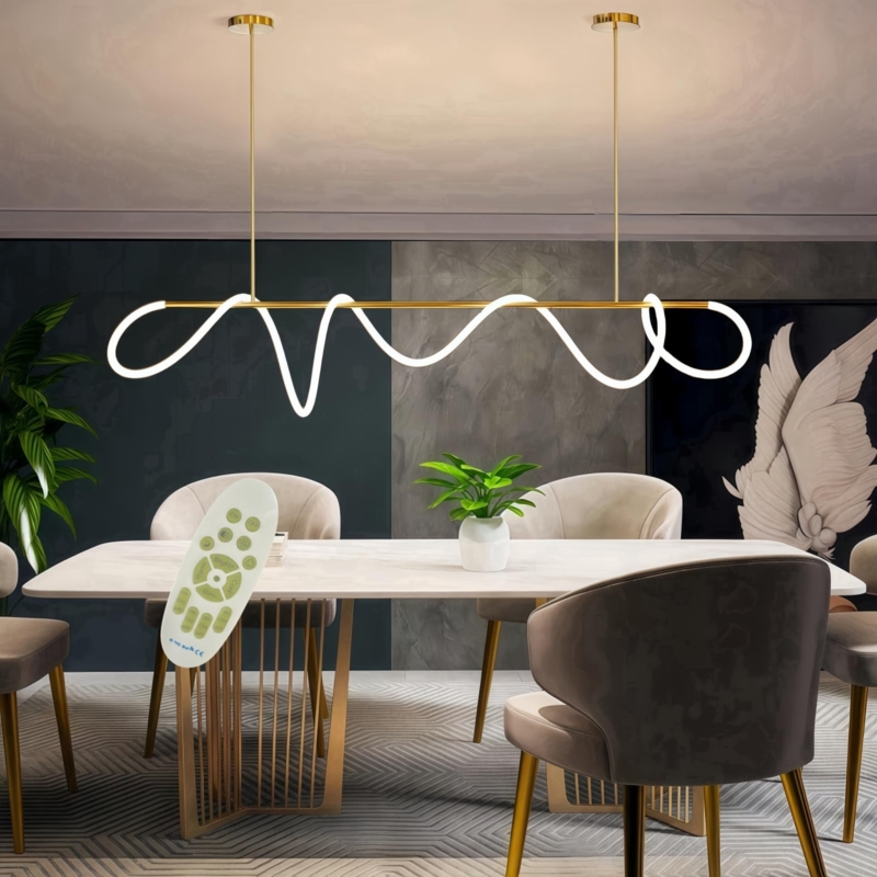 Linear Pendant Light Slim Profile Minimalist Integrated LED Kitchen