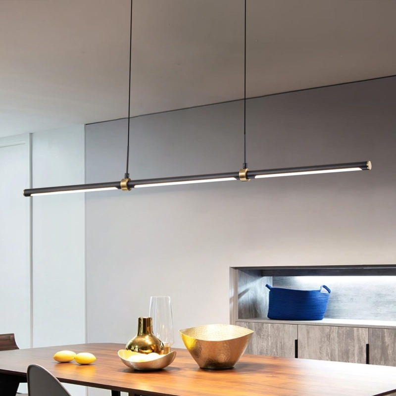 Linear Pendant Light: Ultra Slim Profile, Matte Black Contemporary Fixture