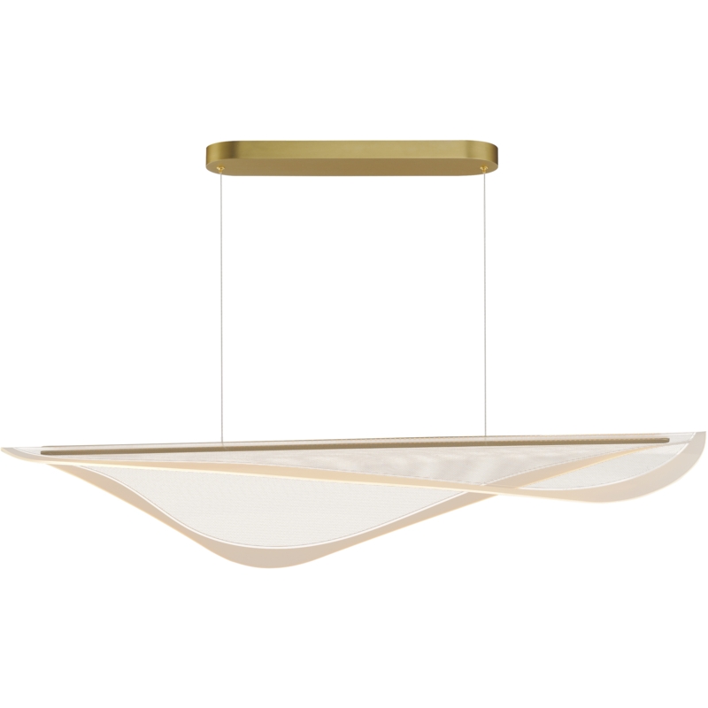 Linear Pendant Light Wavy Ribbon Design Sculptural Integrated LED