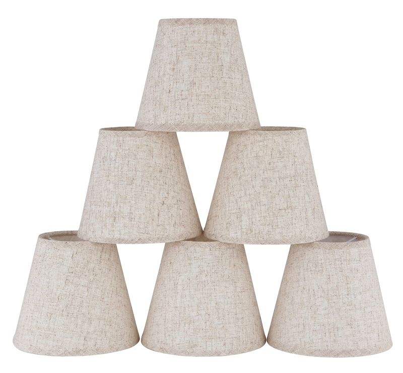 Linen Lampshades Set of 6 Empire Clip On Tapered