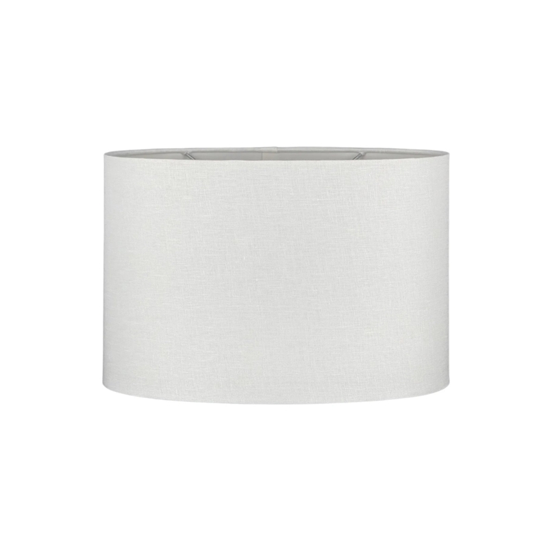 Linen Oval Lampshade featuring Classic Rolled Edge Trim
