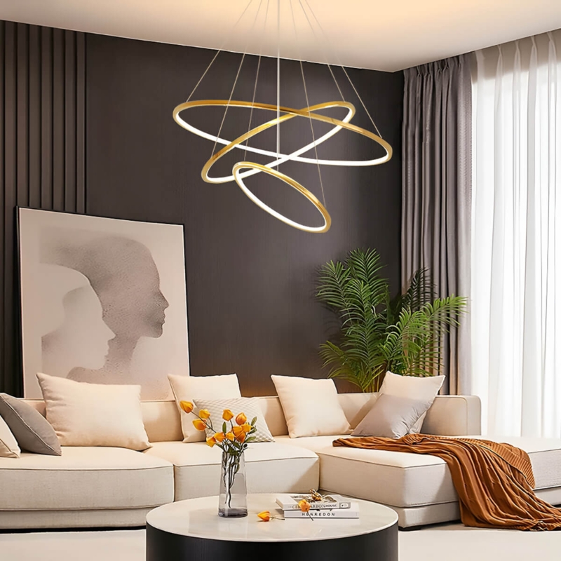 Luxurious Multi-Tier Chandelier with Polished Finish Vertical Crystal Rods