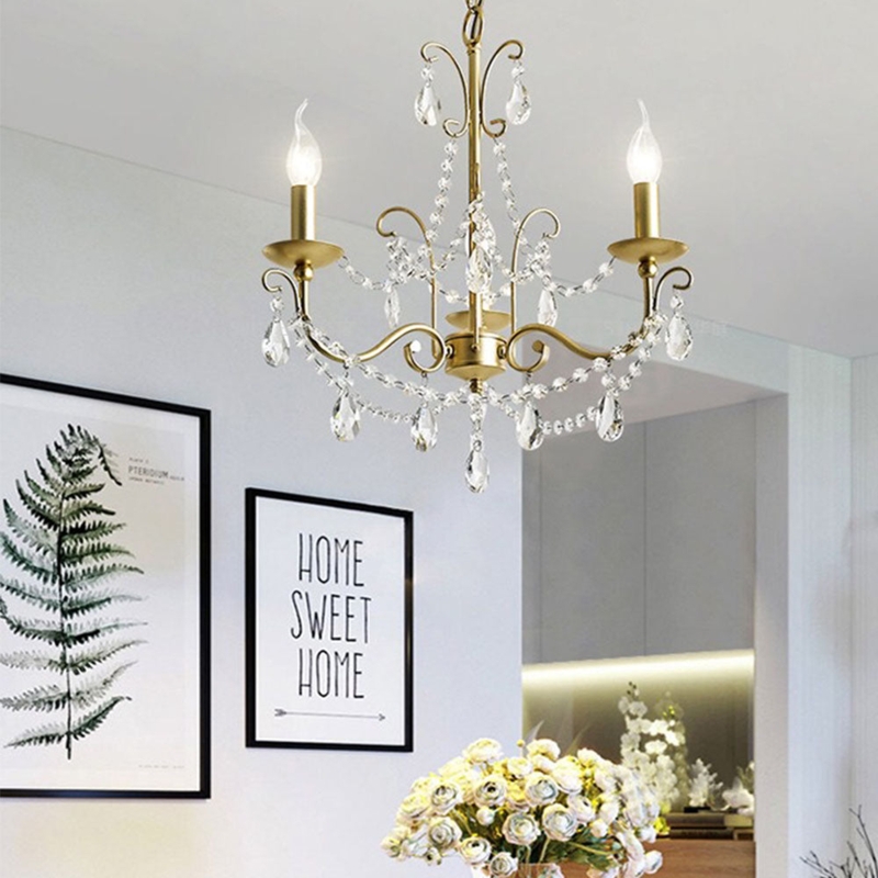 Luxury Tiered Chandelier with Polished Frame and Crystals