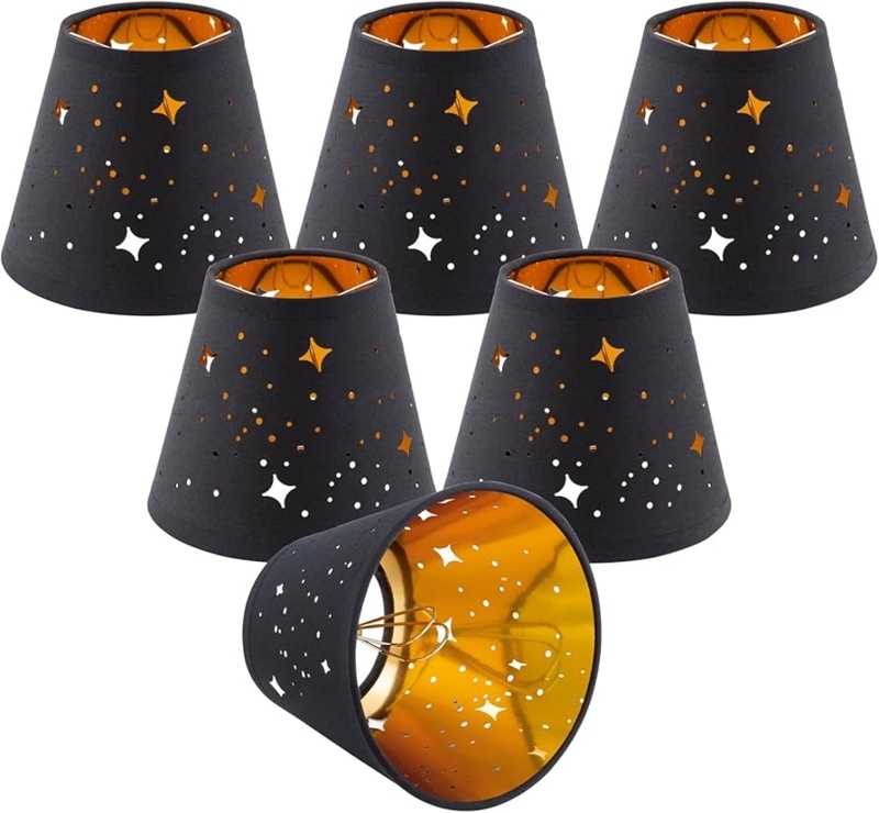 Matte Black Linen Tapered Drum Shade with Gold Interior
