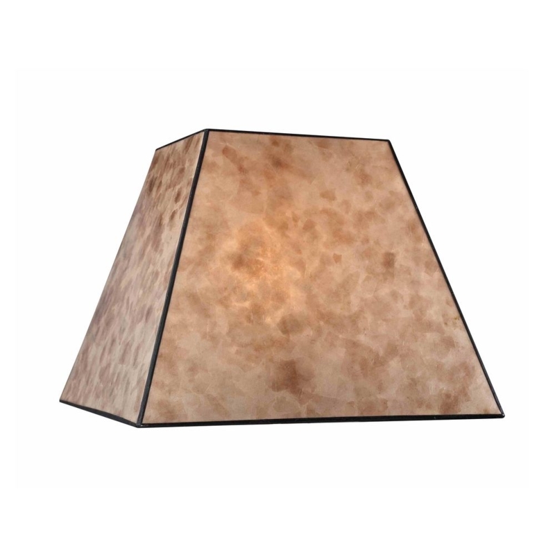 Mica Lamp Shade Square Tapered Amber Bronze Frame Craftsman