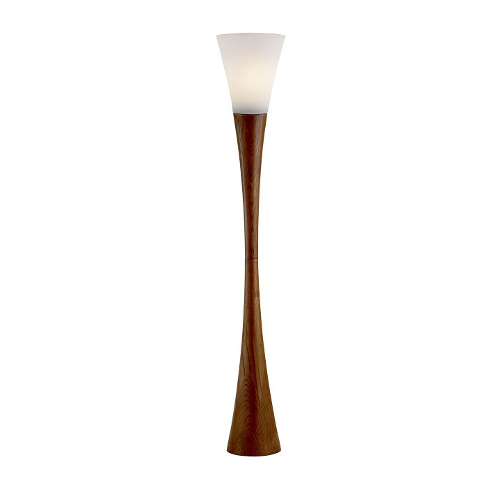 Mid-Century Floor Lamp | Cross Base Design, Dark Wood Styling, Reading Nook