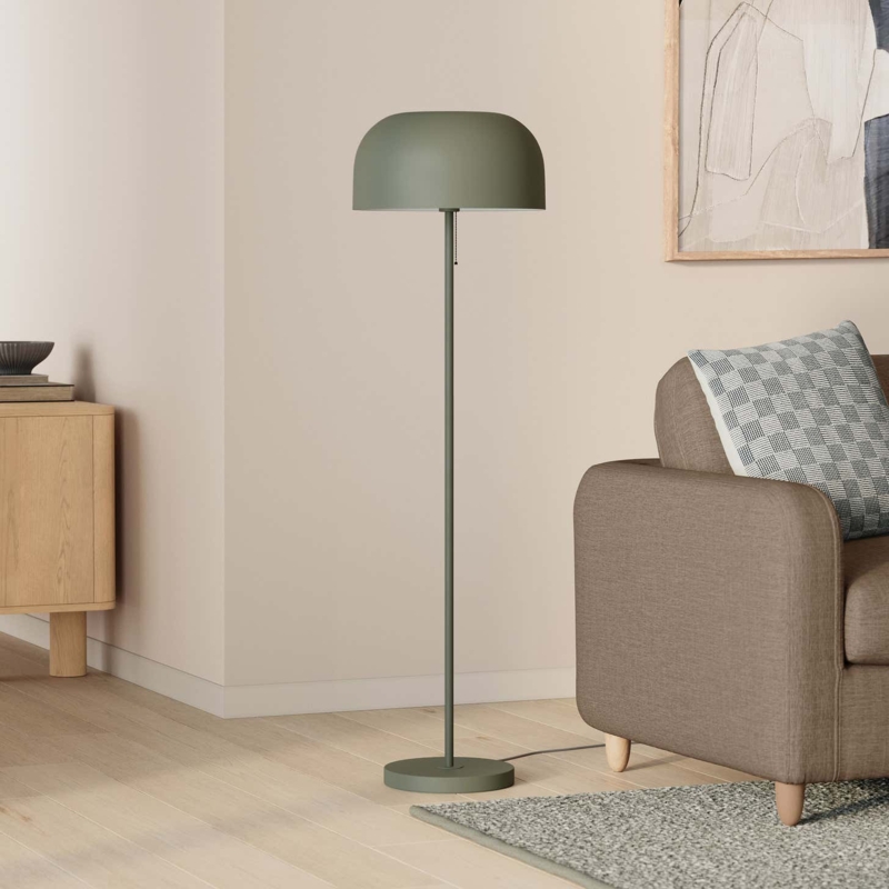 Mid-Century Floor Lamp with Conical Shade and Slim Profile, Minimalist