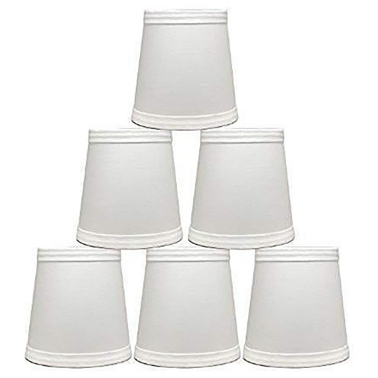 Mini Lamp Shade Set, Off-White Linen Fabric, Empire Shape, Clip-On