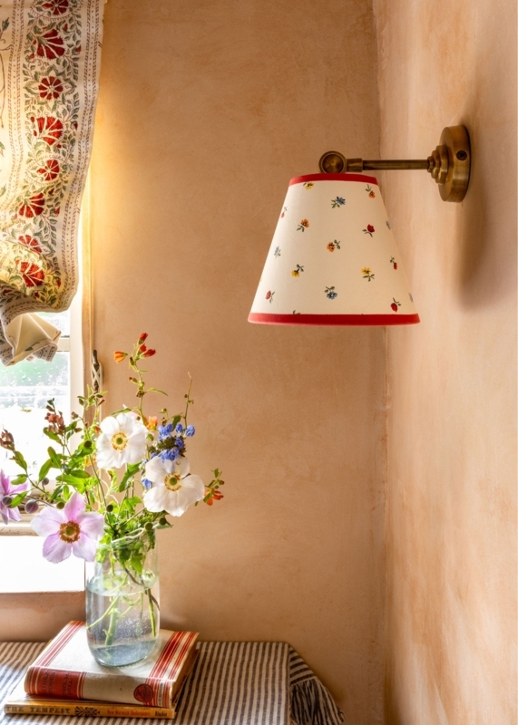 Mini Lampshade: Petite Scale, Floral Print, Tapered Shape, Cottagecore Style