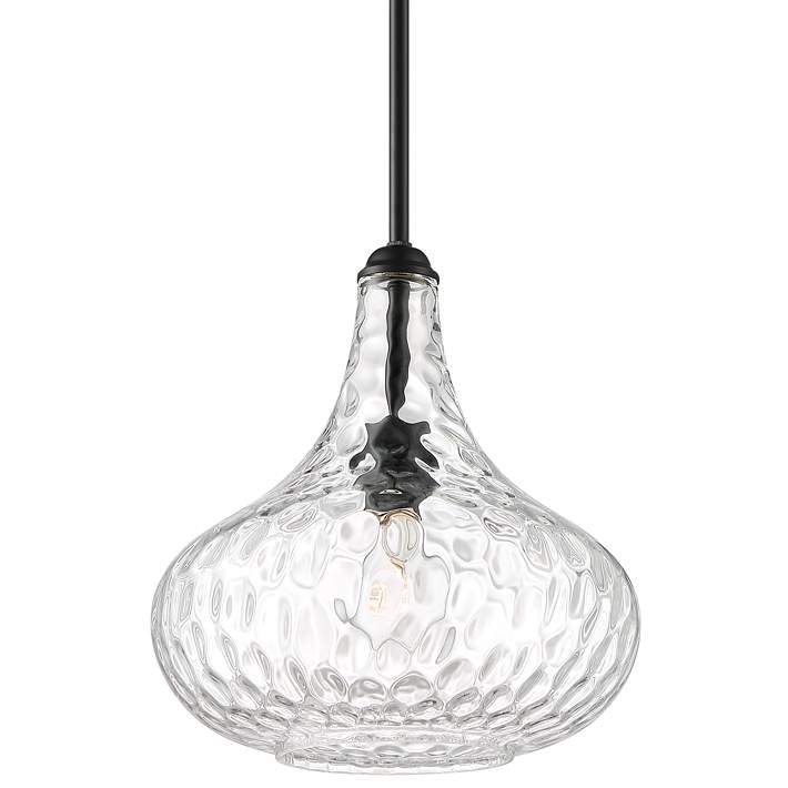 Mini Pendant Light Matte Black Hammered