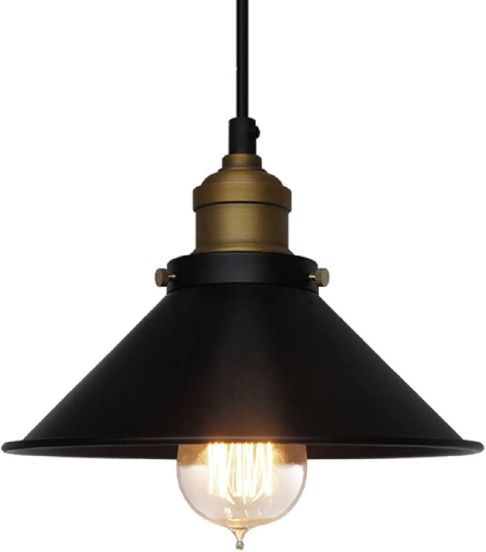 Minimalist Cord Hung Dome Pendant, Industrial Exposed Edison Bulb Fixture