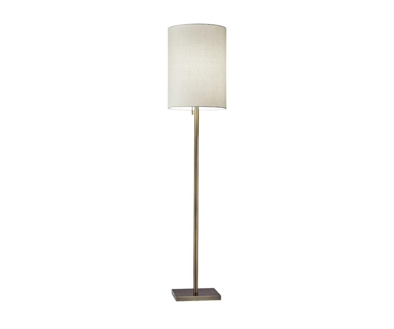 Minimalist Floor Lamp in Dark Bronze with Cream Shade