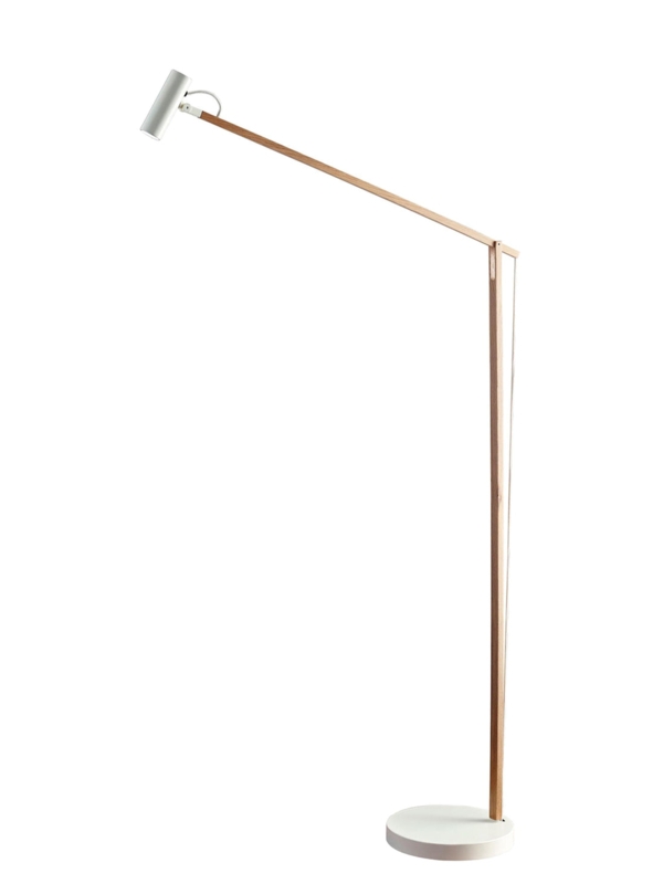 Minimalist Floor Lamp: Natural Wood Tripod Base with White Shade