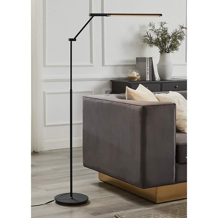 Minimalist Floor Lamp with Slim Profile and Adjustable Neck for Tasking