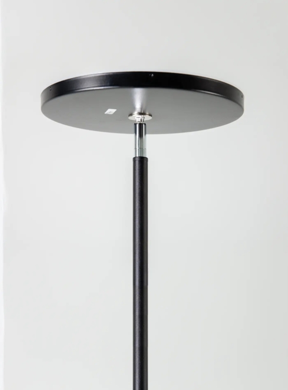 Minimalist Matte Black Torchiere Floor Lamp with Tilting Head