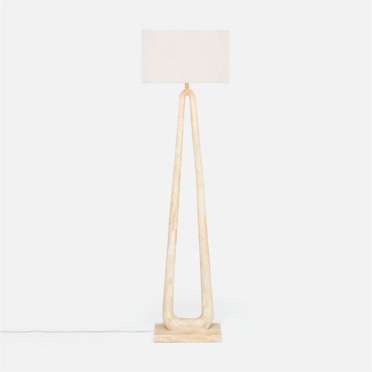 Minimalist Tripod Floor Lamp with Pitted Stone Texture Legs