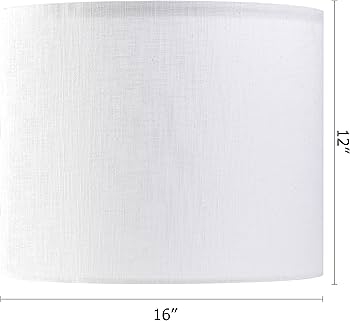 Minimalist White Linen-Like Drum Lamp Shade with Spider Fitter