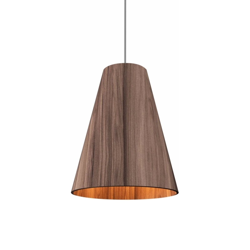 Minimalist Wood Toned Cone Pendant Light Scandinavian Style