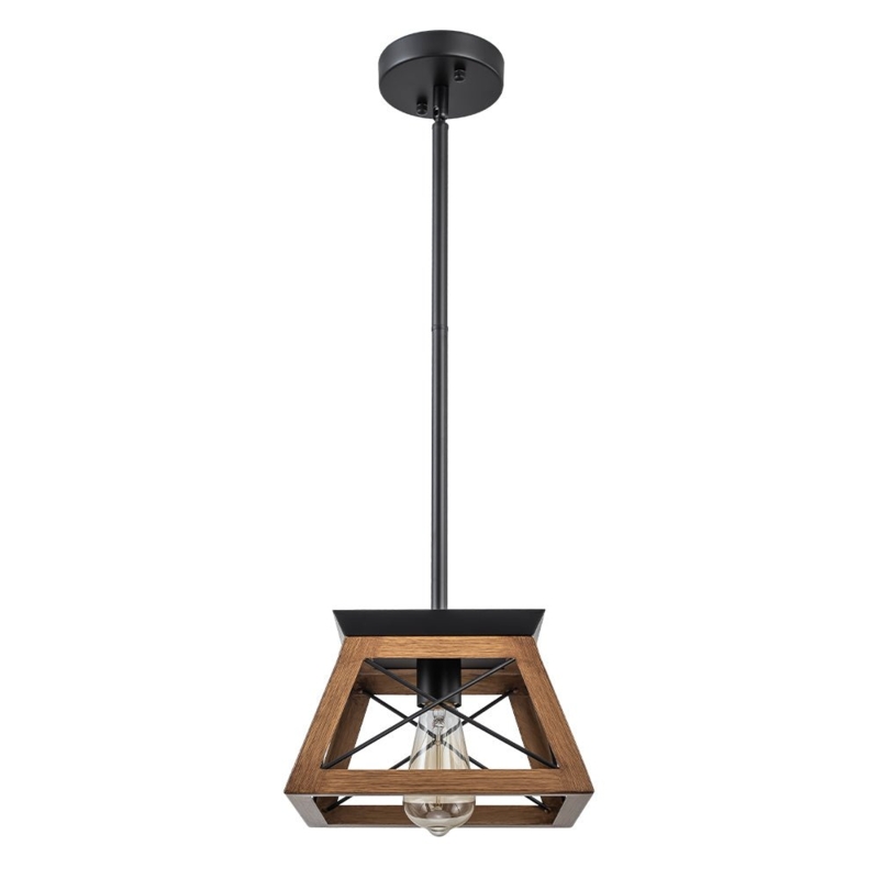 Modern Farmhouse Geometric Lantern Pendant Light | LightFixturesUSA, Modern Farmhouse Kitchen Lights | Geometric Pendant Light Brown