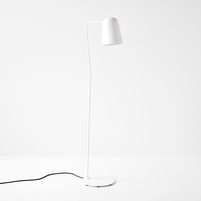 Modern Floor Lamp: Whimsical Bird Inspired Shade with Wood Accents