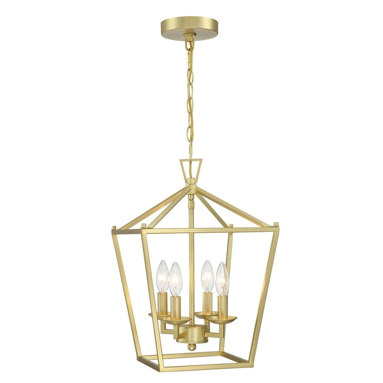Modern Glam Geometric Pendant Lighting Gold Lantern Silhouette