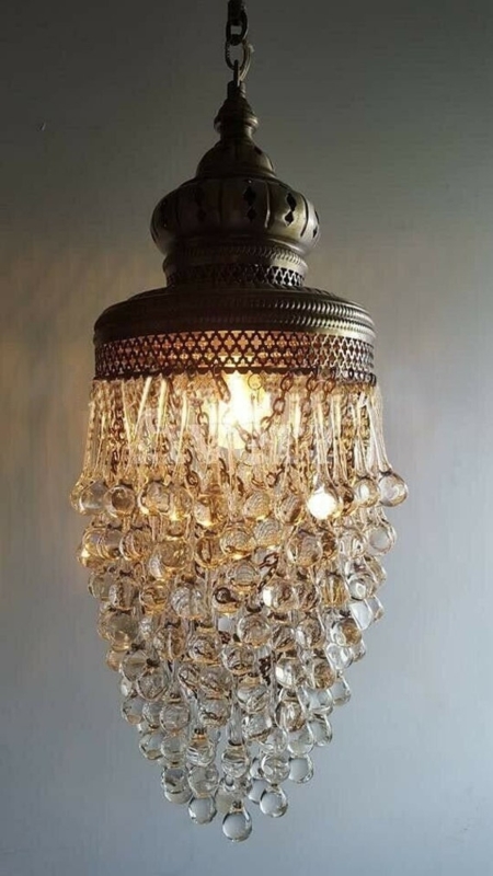 Modern Glass Teardrop Chandelier Staggered Cluster Amber Glow