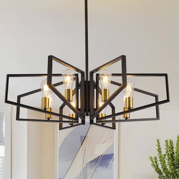 Modern Linear Chandelier Gold Sputnik Glass Globe Dining Light