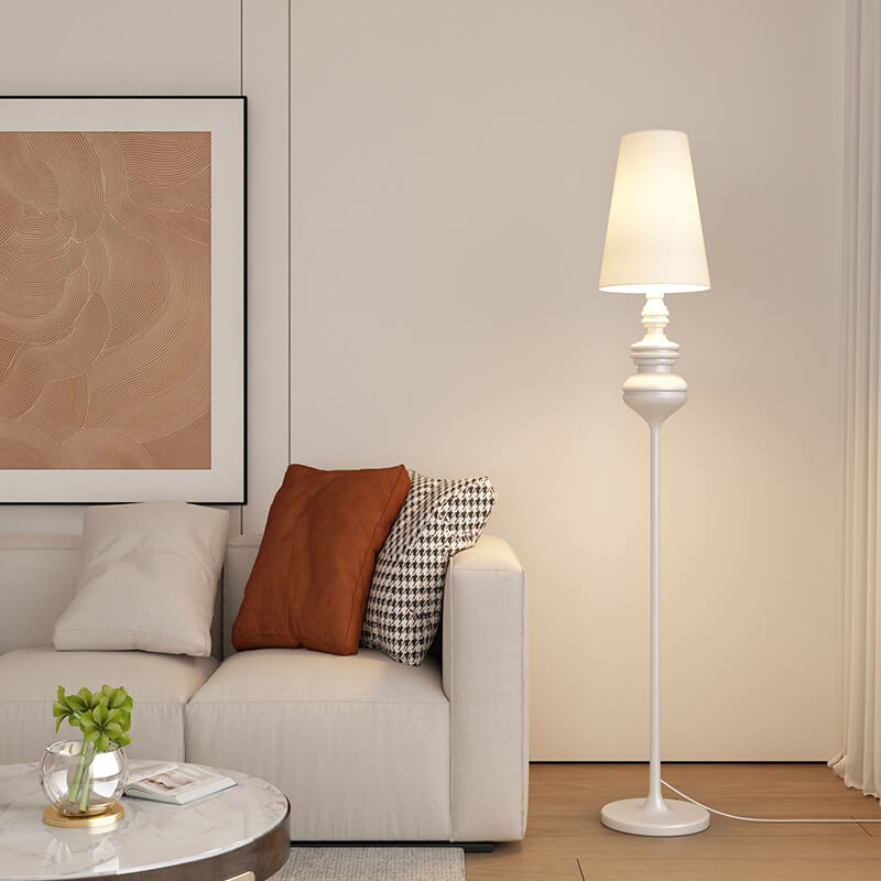 Modern Transitional Floor Lamp with Ultra Slim Iron Base and Cone Shade