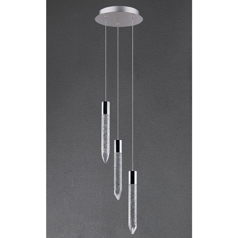 Multi-Light Pendant Crystal Icicle Design Staggered Height