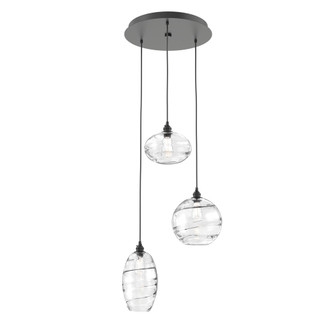 Multi Light Pendant, Three Light Linear with Cylindrical Glass Shades