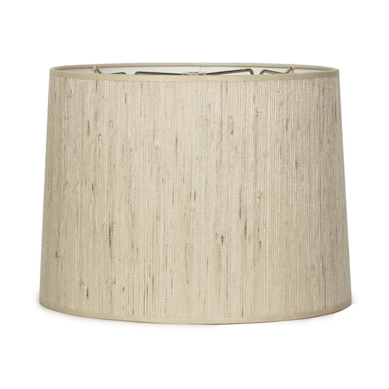 Natural Grasscloth Drum Shade, Woven Texture, Coastal Style