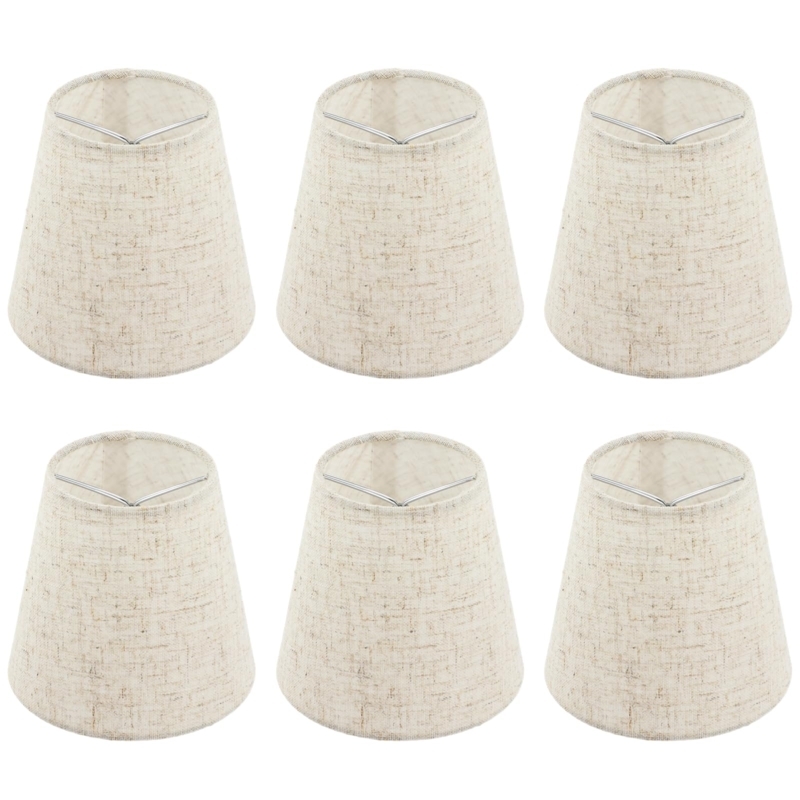 Natural Linen Mini Barrel Lampshade Set for Neutral Decor