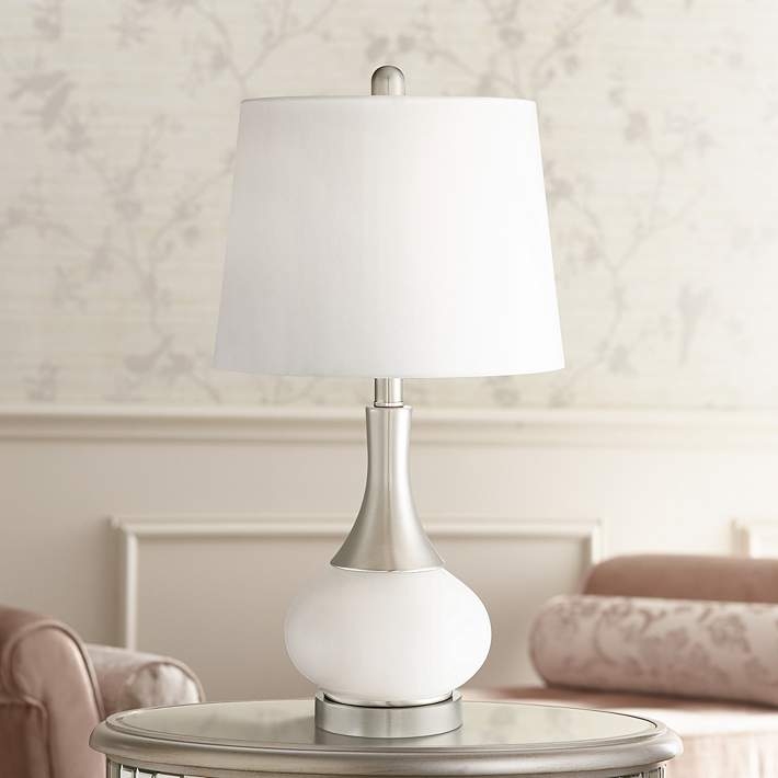 Night Light Table Lamp Frosted Glass Base White Gourd Silhouette