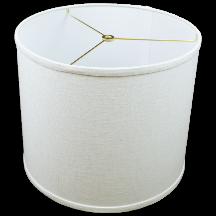 Off White Drum Lampshade Linen Like Fabric Washer Fitter Classic Style