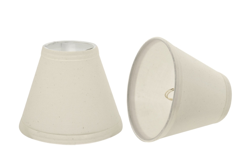 Off White Empire Lamp Shades Transitional Hardback Clip On Pair