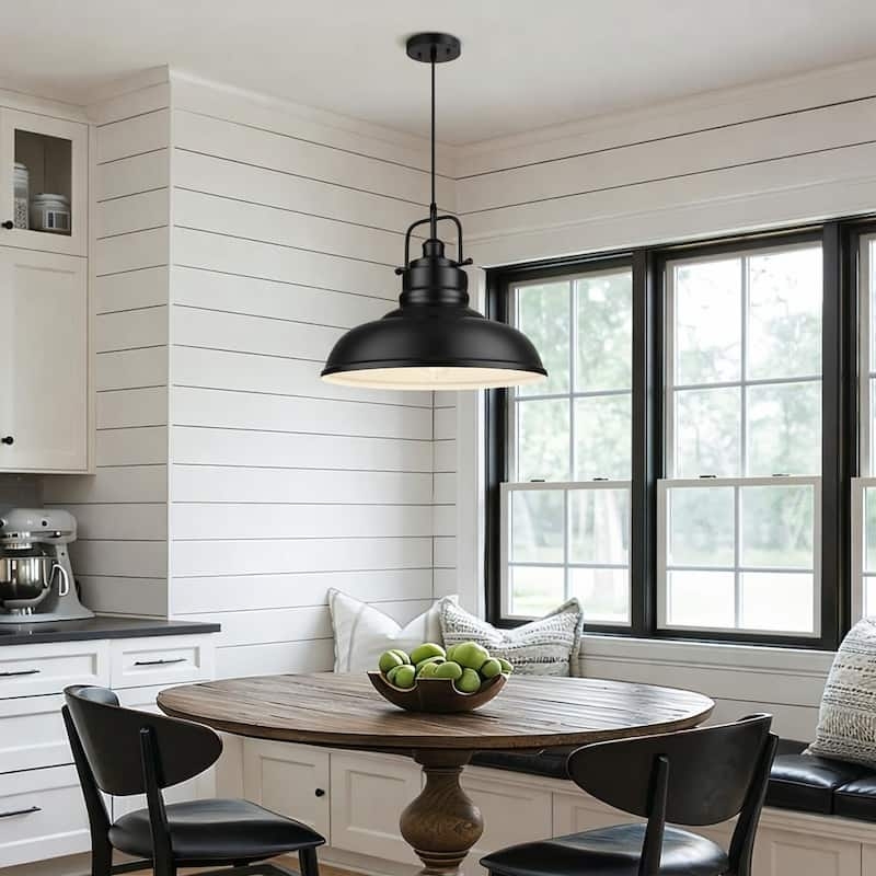 Oil Rubbed Bronze Pendant Light Dome with White Interior