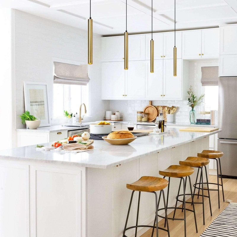 OKELI Modern Bronze Pendant Lights,LED Minimalist Pendant Lighting