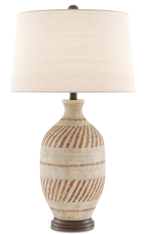 Organic Table Lamp Terracotta Base Bulbous Silhouette Matte Finish