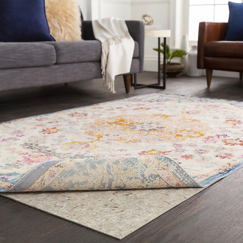 Oval Felt Rug Pad Textured Cushioned Underlay for Area Rugs