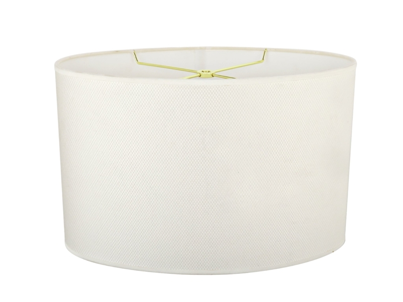 Oval Lamp Shade Off-White Linen Look Hardback Spider Construction