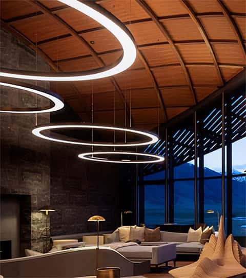 Oversized Ring Pendant Light Black with Integrated LED Halo