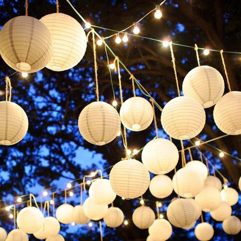 Paper Lantern Ribbed Collapsible Lightweight Minimalist Decor
