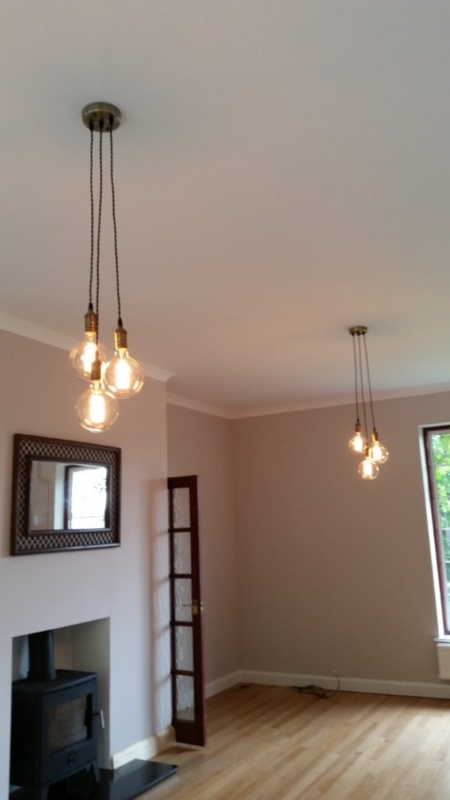 Pendant Cluster, Colorful Cords, Wood-Toned Sockets, Colorful Cluster Pendant Lighting